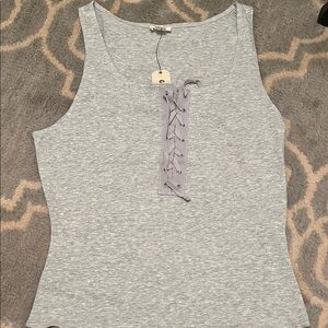 Garage Light Gray Lace-Up Bodysuit